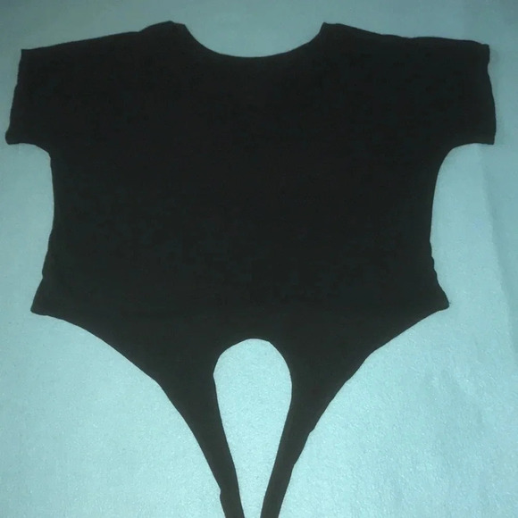 FREEZE crop top “Don’t Kill My Vibe” ties at bottom short sleeve T-shirt size M - Picture 3 of 6